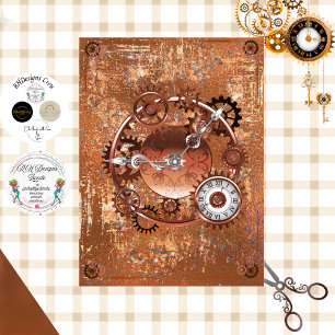 Papel De Seda Cara de reloj de engranajes Steampunk