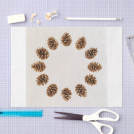 Papel De Seda Cara de Reloj de Piñas Rústicas