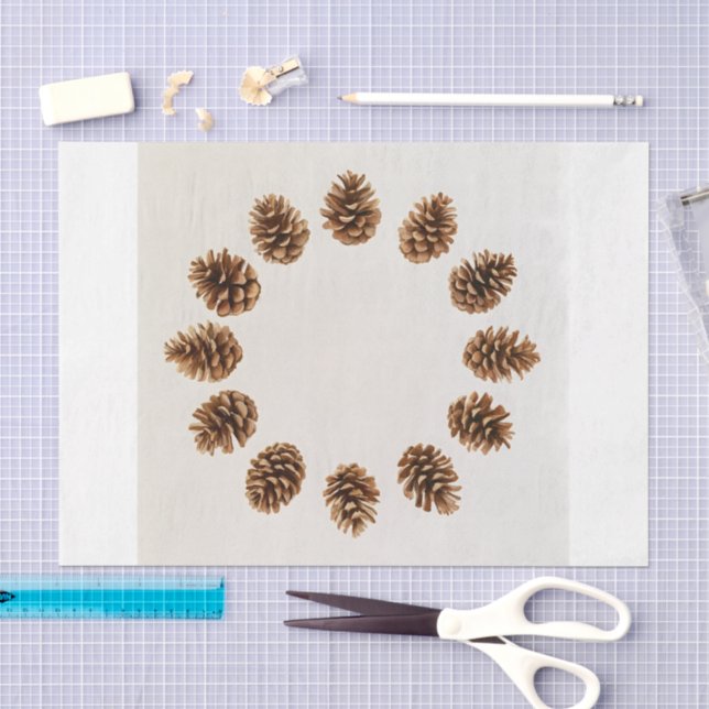 Papel De Seda Cara de Reloj de Piñas Rústicas (Artesanía)
