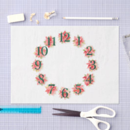Papel De Seda Cara de reloj de poinsettia