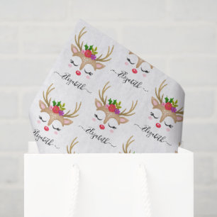 Papel De Seda Cara de reno personalizada de Navidades pequeños