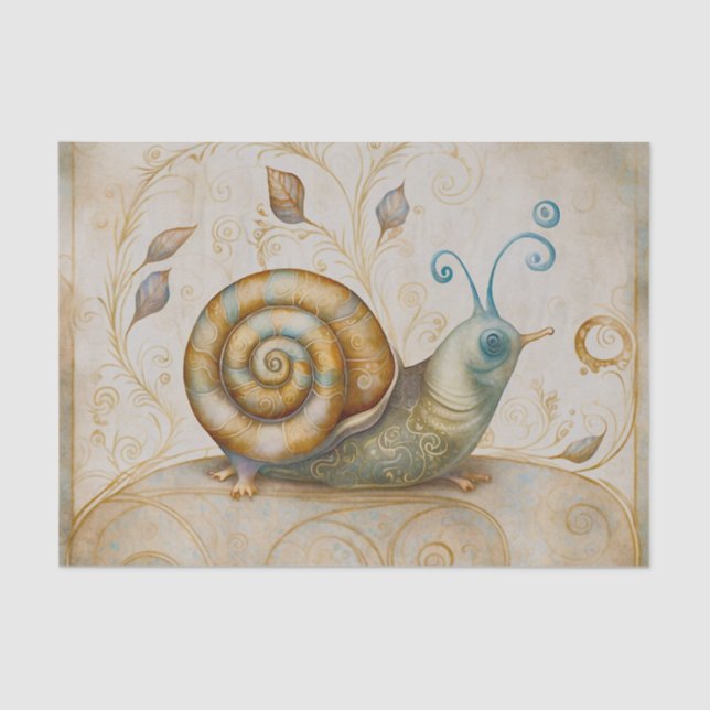 Papel De Seda Caracol de Jardín Caprichoso (Anverso)