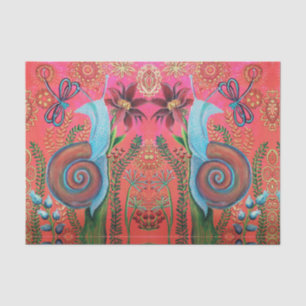Papel De Seda caracoles en rosa