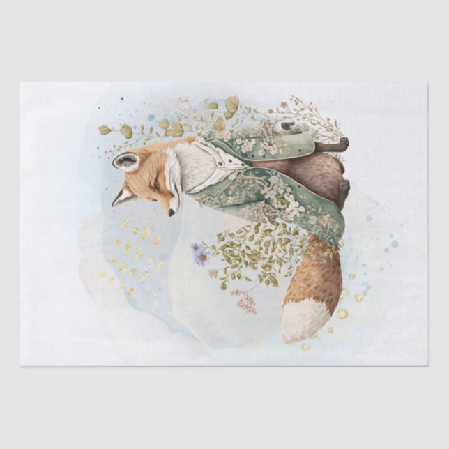 Papel De Seda Carácter de Fox Floral Countryside (Anverso)