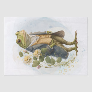 Papel De Seda Carácter de sapo del Campo Floral