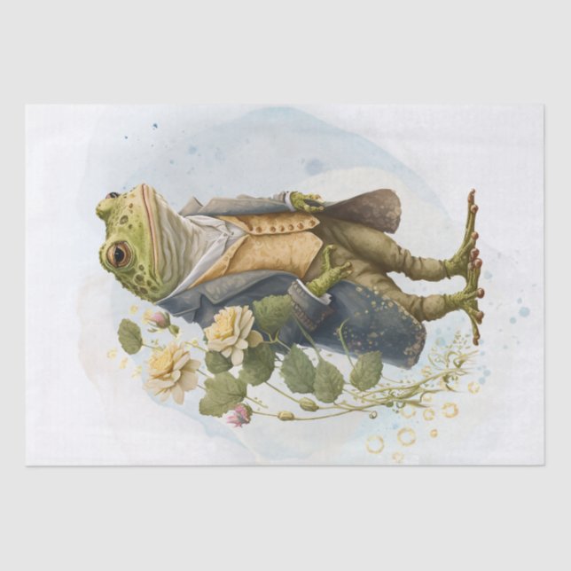 Papel De Seda Carácter de sapo del Campo Floral (Anverso)