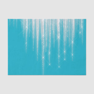 Papel De Seda Carámbanos de Navidad Aqua Azul