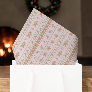 Papel De Seda Caramelo de Jengibre Rosa Navidad