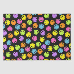 Papel De Seda Caras coloridas en negro