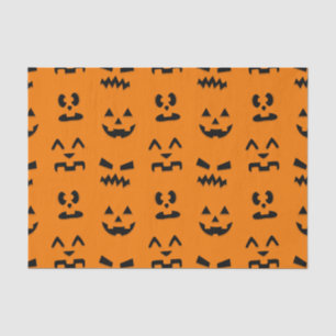 Papel De Seda Caras de calabaza clásicas
