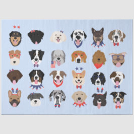 Papel De Seda Caras De Perro Del 4 De Julio