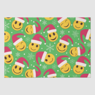 Papel De Seda Caras Felices Sonrientes con Patrones de Gorros de