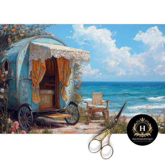 Papel De Seda Caravana Gitana Bohemiana Costera Decoupage  (Subido por el creador)