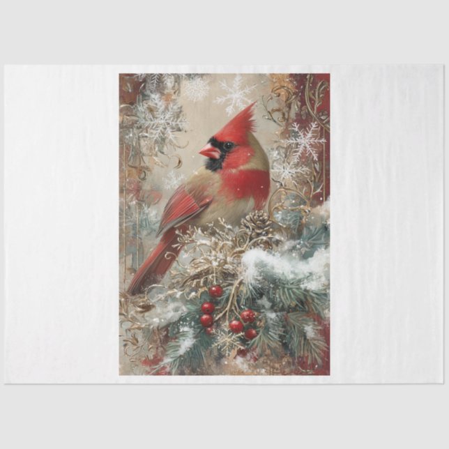 Papel De Seda Cardenal de Snowflake (Anverso)