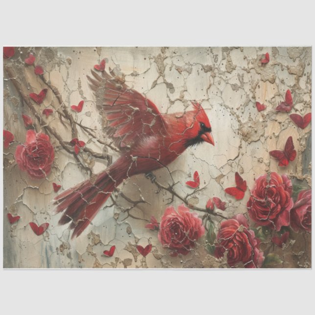 Papel De Seda Cardenal en vuelo (Anverso)