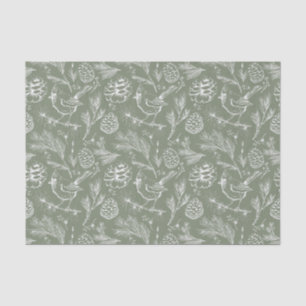 Papel De Seda Cardenal encarnado, pineconas y sabio de berry de 