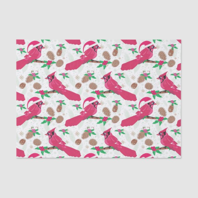 Papel De Seda Cardenal rojo Bird santa (Anverso)
