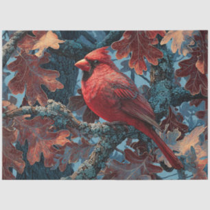 Papel De Seda Cardenal Rojo Posado en Rama