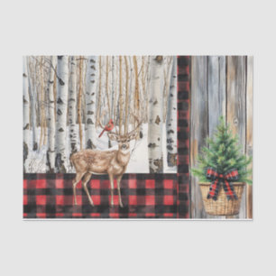 Papel De Seda Cardenal y ciervo de invierno