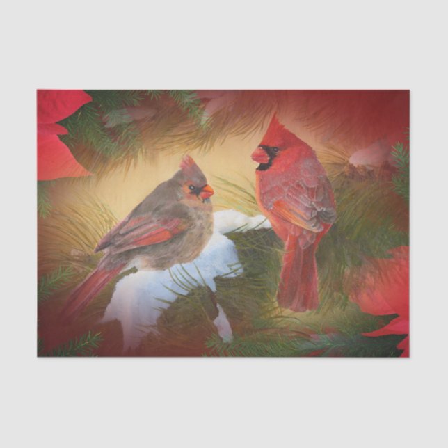 Papel De Seda Cardenales del navidad (Anverso)