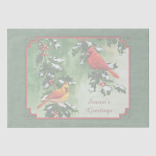 Papel De Seda Cardenales verdes macho y hembra