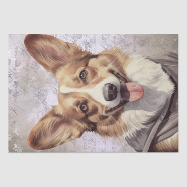 Papel De Seda Cardigan Welsh Corgi Dog (Anverso)