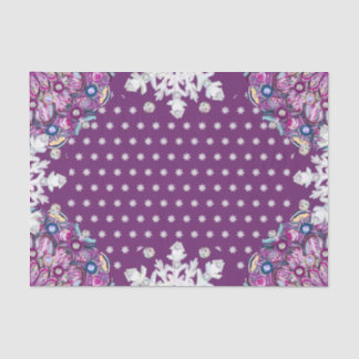 Papel De Seda Cardinal red rosace & snowflake