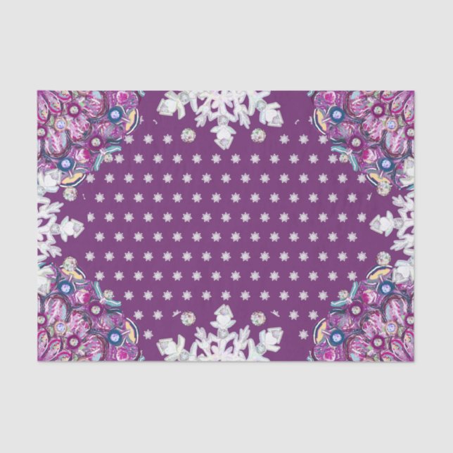 Papel De Seda Cardinal red rosace & snowflake (Anverso)