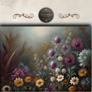 Papel De Seda Cardo de Prado Silvestre Decoupage Floral