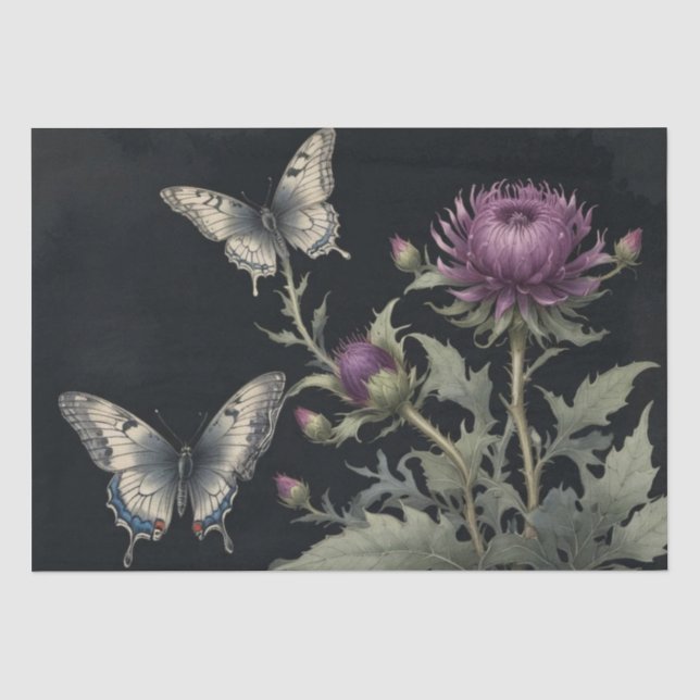 Papel De Seda Cardos y Mariposas (Anverso)