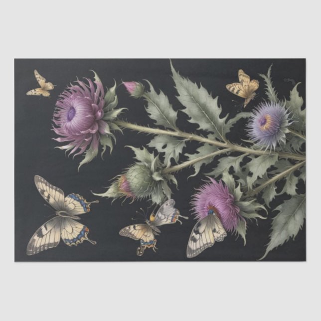 Papel De Seda Cardos y Mariposas (Anverso)
