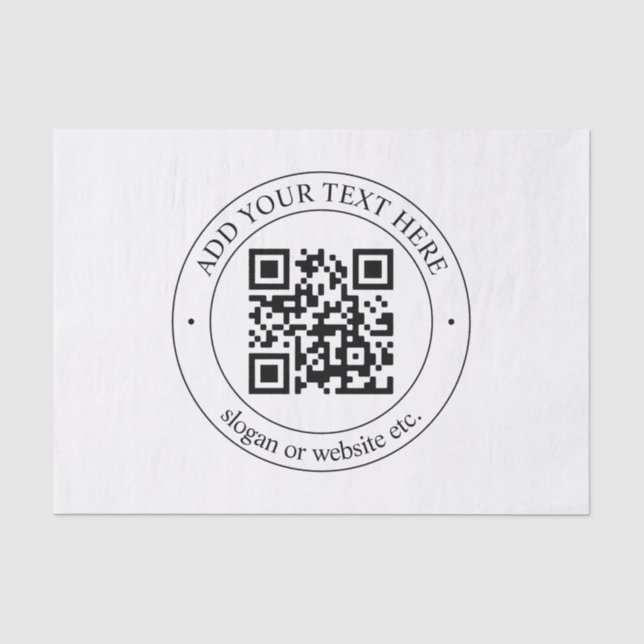 Papel De Seda Carga tu propio código QR y texto personalizable (Anverso)