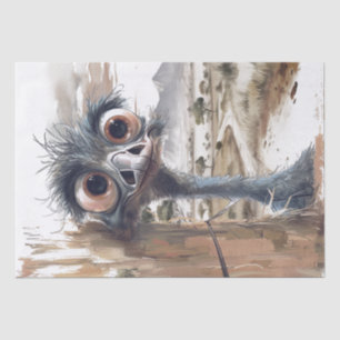 Papel De Seda Caricatura africana de avestruces Peeking Safari