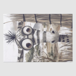 Papel De Seda Caricatura africana de cebra Peeking Safari Person