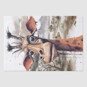 Papel De Seda Caricatura africana sobre la jirafa: Gracioso Safa