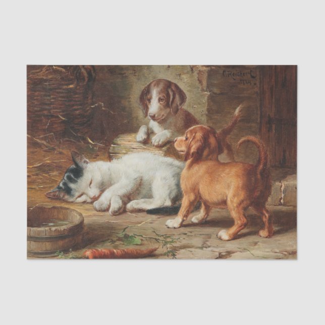 Papel De Seda Carl Reichert despierta a los cachorros (Anverso)