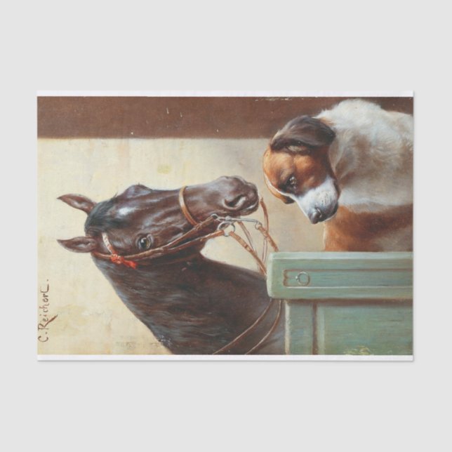 Papel De Seda Carl Richert | Caballo Y Perro (Anverso)