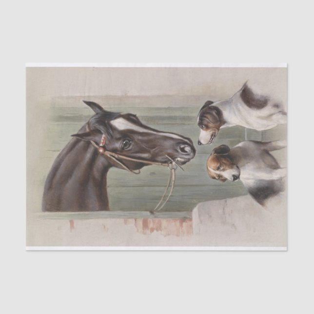 Papel De Seda Carl Richert | Caballos Y Perros (Anverso)