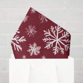Papel De Seda Carnaval de copo de nieve rojo acuarela