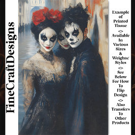 Papel De Seda Carnaval Noir Actores Mimos Victorianos Decoupage 
