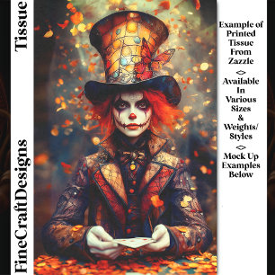 Papel De Seda Carnaval Noir Otoño Sombrerero Loco DW8BF Decoupag