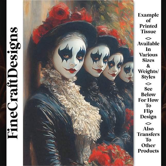 Papel De Seda Carnaval Noir Victorianas Mímicas Decoupage BJ5 (Subido por el creador)