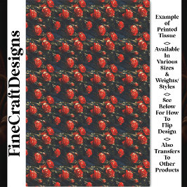 Papel De Seda Carnaval Rosas victorianos Noir Tejidos BJ6 Decoup