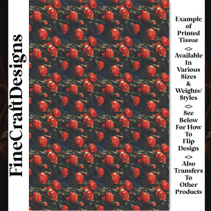 Papel De Seda Carnaval Rosas victorianos Noir Tejidos BJ6 Decoup