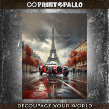 Carrera deportiva 1920 con Tour Eiffel en París