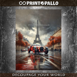 Papel De Seda Carrera deportiva 1920 con Tour Eiffel en París