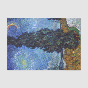 Papel De Seda Carretera con Cipreses Impresionismo Van Gogh