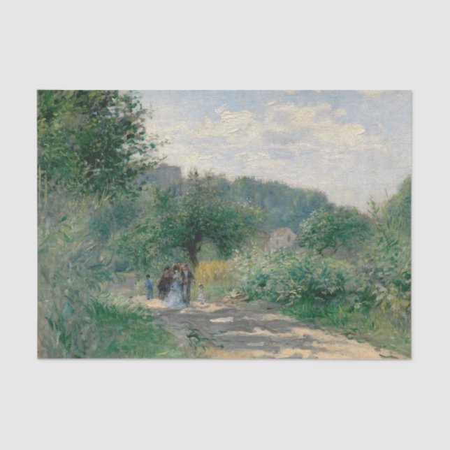 Papel De Seda Carretera en Louveciennes por Auguste Renoir (Anverso)