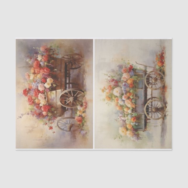 Papel De Seda Carro de flores (Anverso)