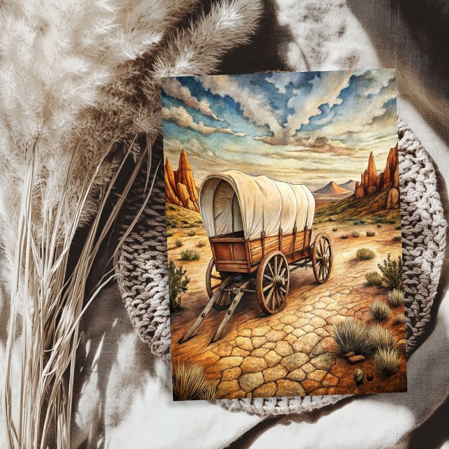 Papel De Seda Carro de madera de occidente en prairie silvestre  (Western old wooden cart in prairie wild west tissue paper)